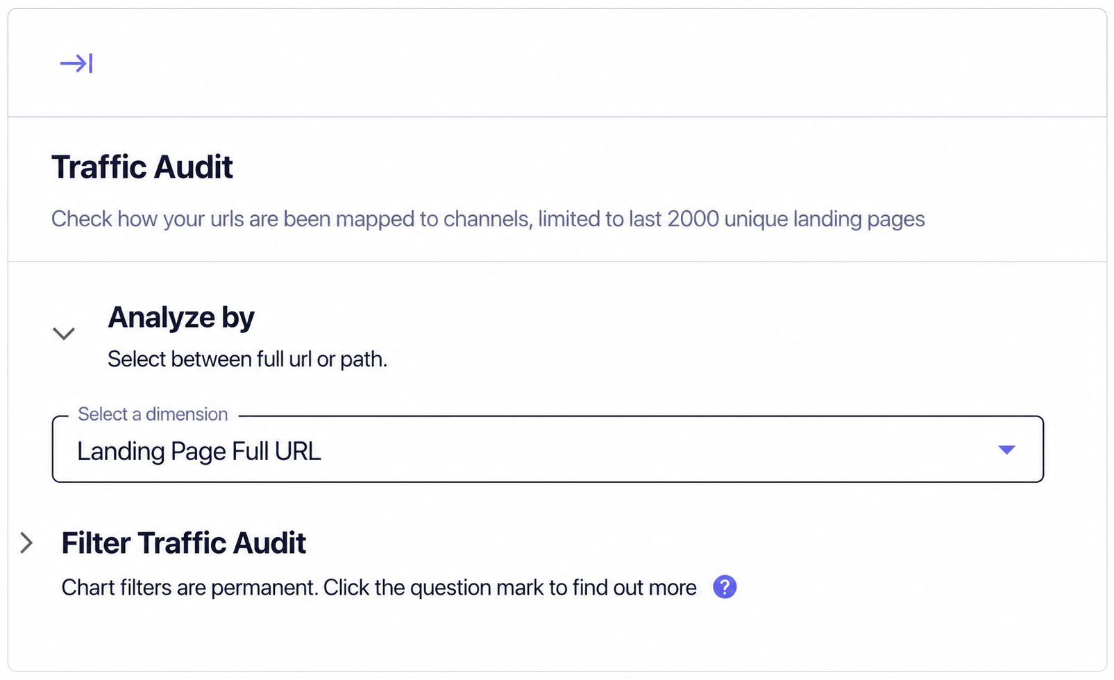 Incendium Traffic Audit settings for URL analysis and persistent filters
