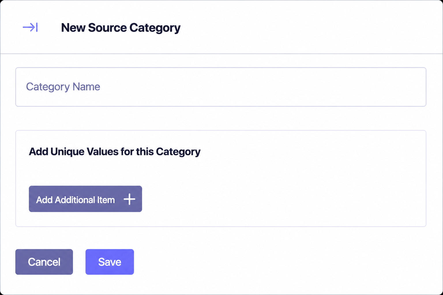 Incendium New Source Category form