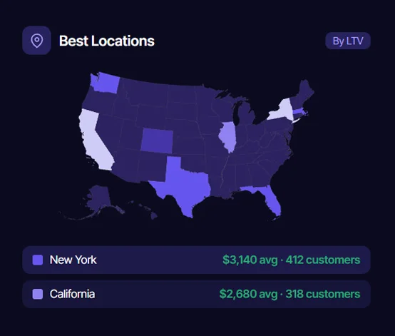 Best customer locations dashboard
